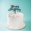 Топпер "Happy Birthday, каллиграфия" серебро 8*14 см фото 4