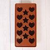 Форма силиконовая для шоколада "Звезды и сердца" 20*10 см, 14 ячеек фото 3