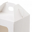 Коробка для кулича с окном с фронтальной загрузкой, белая 13*13*15 см фото 4