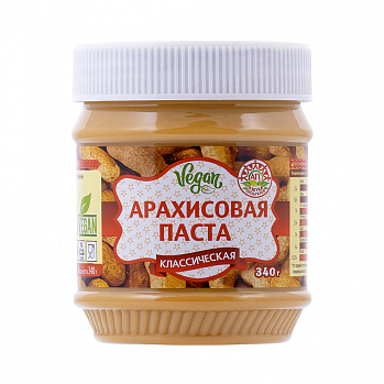 Паста арахисовая "Азбука продуктов" Классическая кремовая, 340 гр