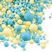 Посыпка микс из рисового драже в глазури матовая «Голубая/желтая»(096 М), 50 г фото 1
