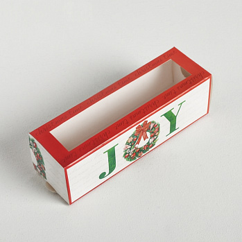 Коробка для макарун "JOY" венок 18*5,5 см
