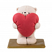 Фигурка из глазури Мишка бежевый 3Д с красным сердцем, 150гр фото 1