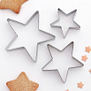 Вырубка для печенья "Три звезды", 3 шт., металл фото 1