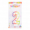 Свеча для торта "Цифра 2", цветная со звездами 7 см фото 1