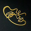 Топпер для торта Контур лица с завитком (золотой) фото 2