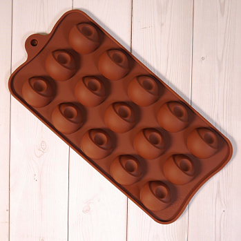 Форма силиконовая для шоколада "Двойная сфера" 20*10 см, 15 ячеек