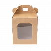 Коробка для кулича с окном с фронтальной загрузкой, крафт 13*13*15 см фото 3