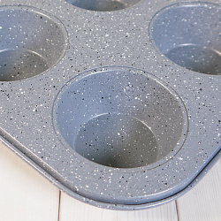 Форма для выпечки кексов 12 ячеек 35*26 см, Гранит