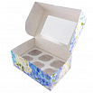 Коробка для 6 капкейков с окном "Голубая гортензия" фото 3
