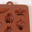 Форма силиконовая для шоколада "Мультифрукт" 20*10,5 см, 11 ячеек фото 3