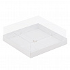 Коробка под муссовые пирожные и моти, с пластиковой крышкой 17*17*6 см, Белая фото 1
