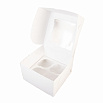 Коробка для капкейков 4 ячейки, Белая с окном фото 1