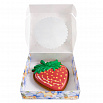 Коробка для печенья 12*12*3 см с окном "Мишки в цветах" фото 3