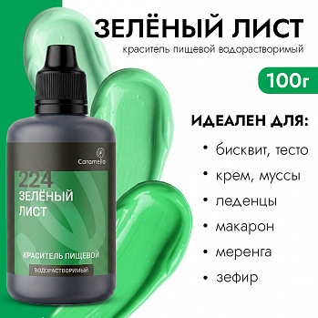 Краситель пищевой гелевый водорастворимый Caramella 224 Зеленый лист 100 гр