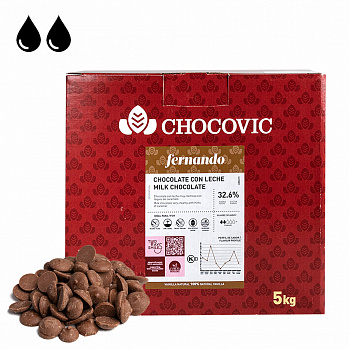 Шоколад Chocovic молочный 32,6%, 5 кг (CHM-T19CHVC-94B)