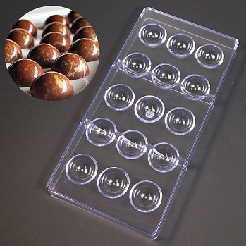 Форма для шоколада (поликарбонат) EMISFERO, Bake ware, 15 ячеек